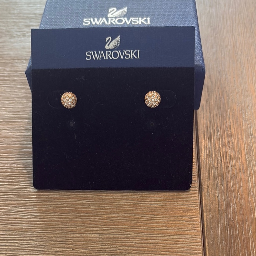 Swarovski Rose Gold  Minimalist Sparkle Earrings